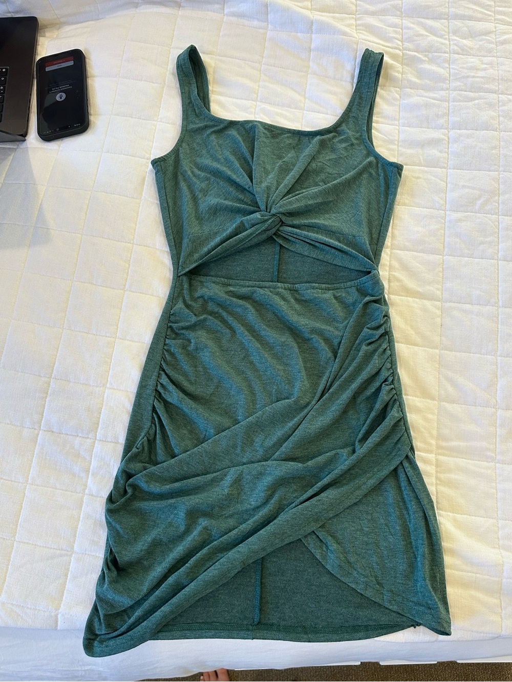 Green Twist-Front Cutout Dress - Women's